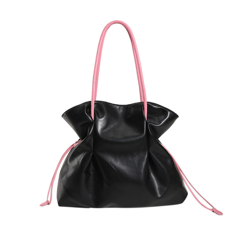 Wholesale PU Minimalist Drawstring Bucket Bags